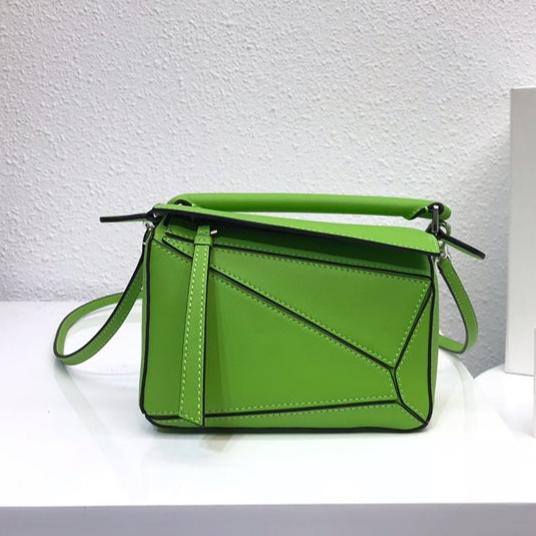 Loewe Mini 18 Puzzle Bag in Emerald Green Calfskin