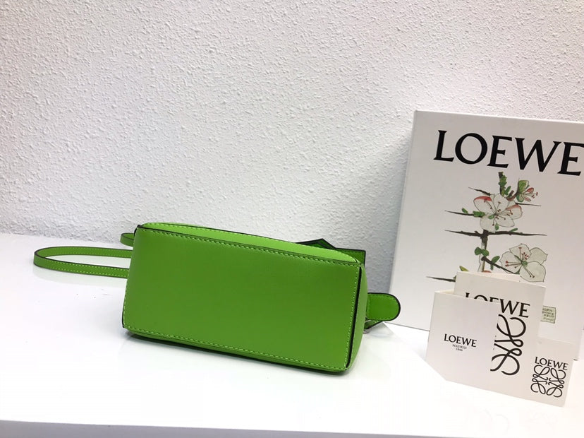 Loewe Mini 18 Puzzle Bag in Emerald Green Calfskin