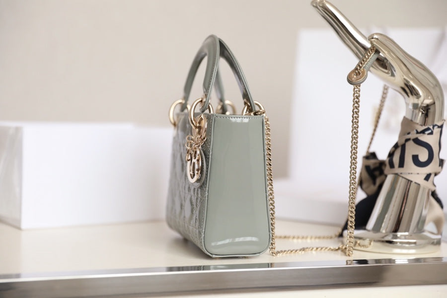 Dior Lady 17 in Gray with Cannage Pattern Bag