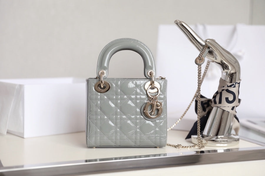 Dior Lady 17 in Gray with Cannage Pattern Bag