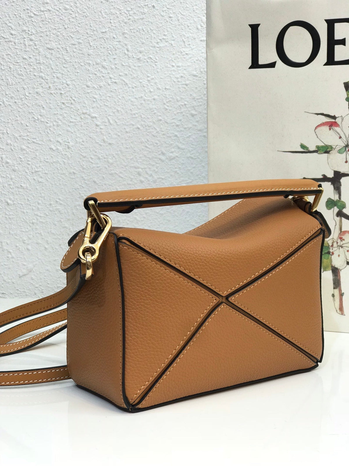 Loewe Mini 18 Puzzle Bag in Warm Desert Calfskin