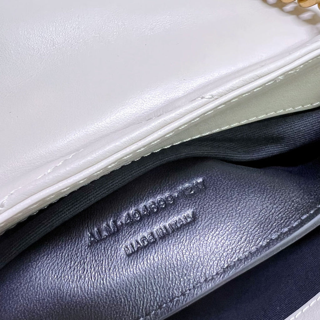 Saint Laurent Loulou Small 25 in White Lambskin Gold Hardware Bag