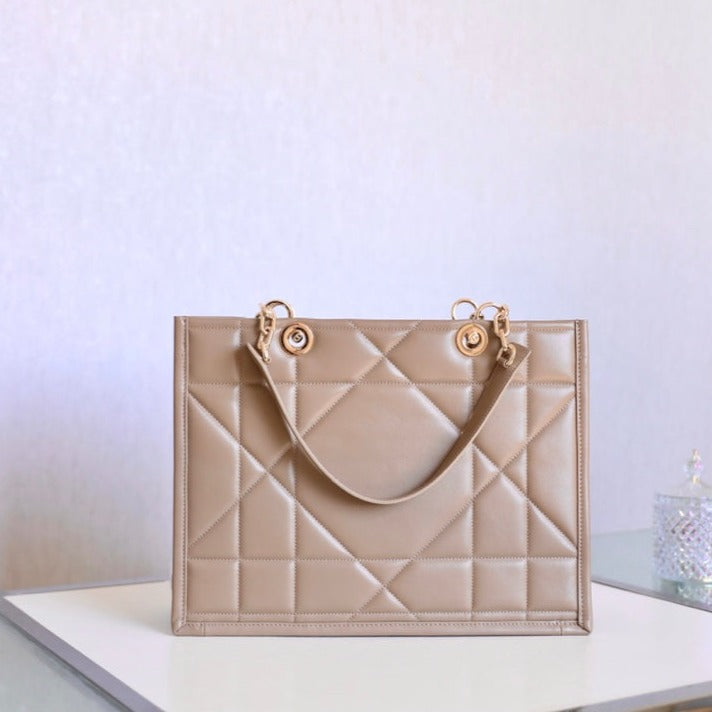 Dior Large Tote Book 36 Bag in Beige Cream Calfskin