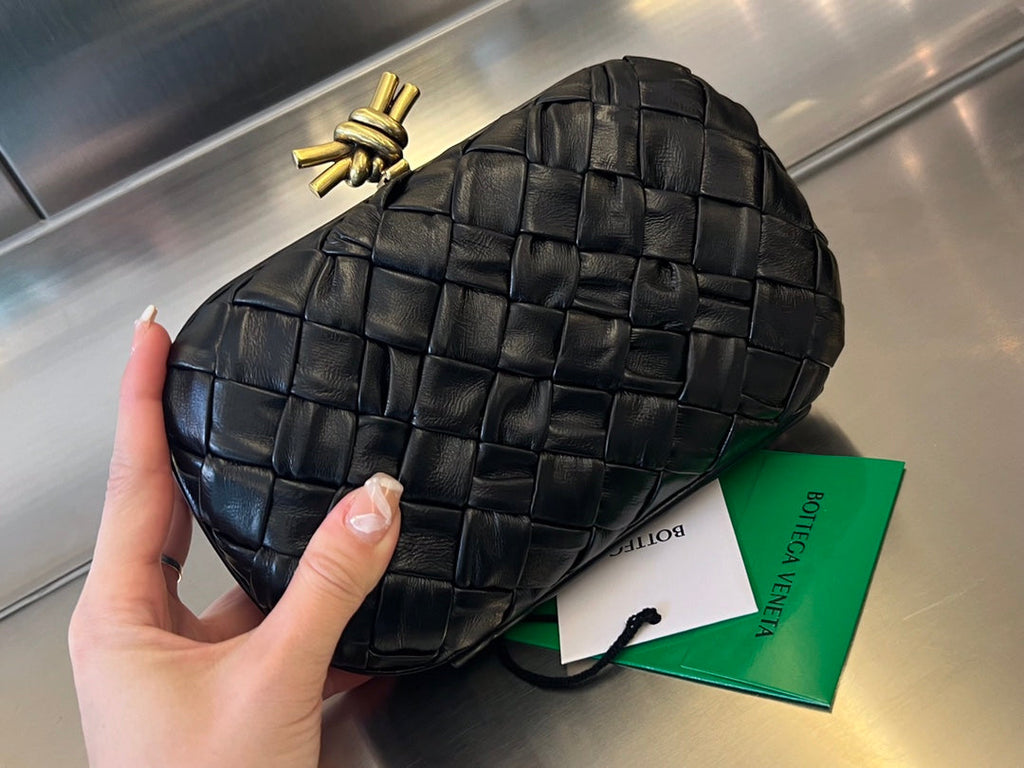 Bottega Veneta Knot 19 in Black Lambskin Bag