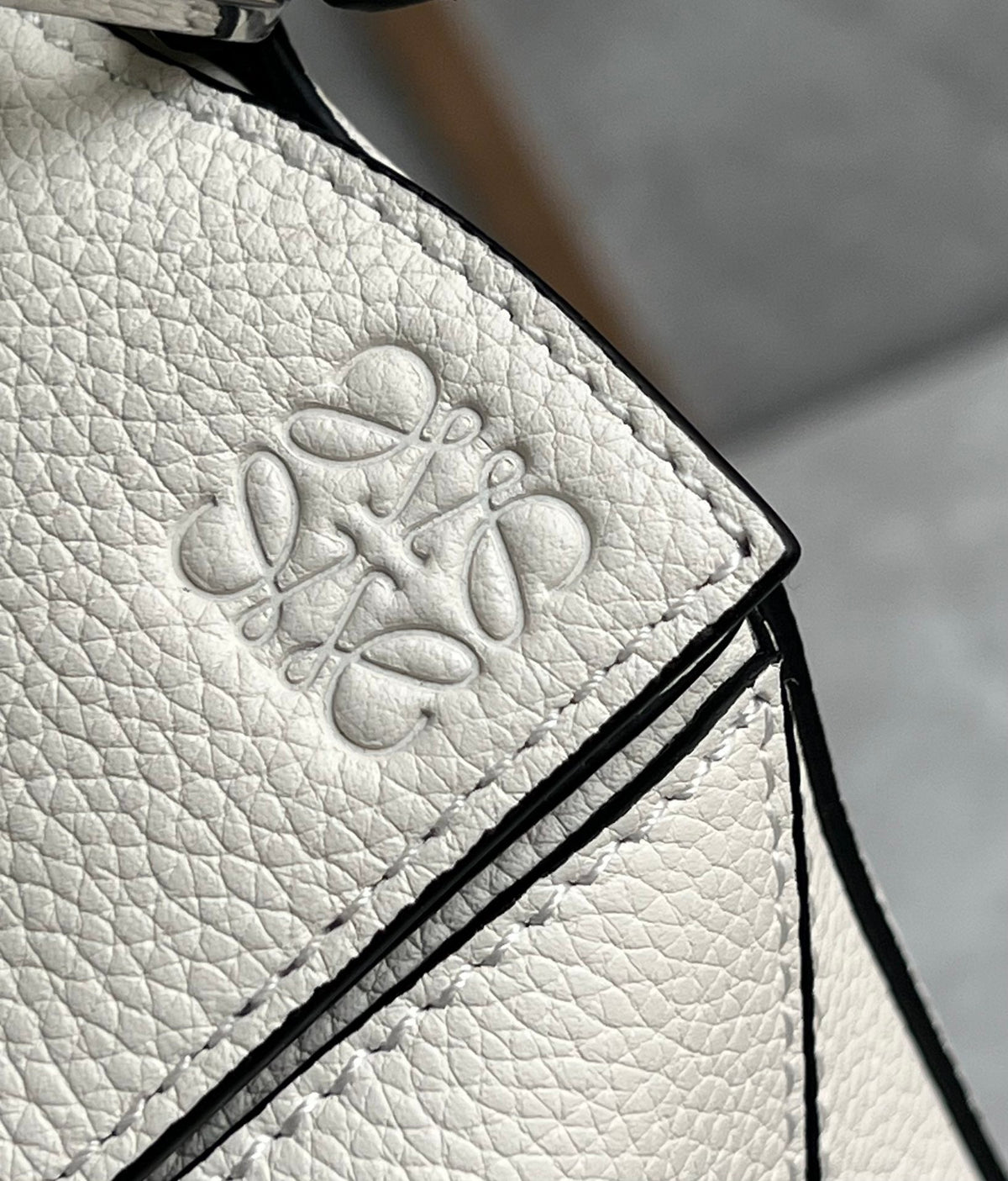 Loewe Mini 18 Puzzle Bag in White Calfskin