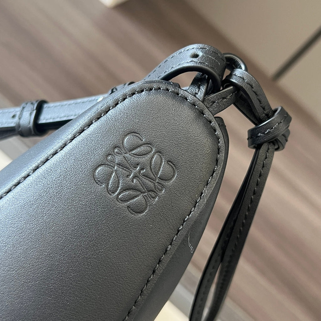 Loewe Luna Hobo 28 Bag in Black Calfskin
