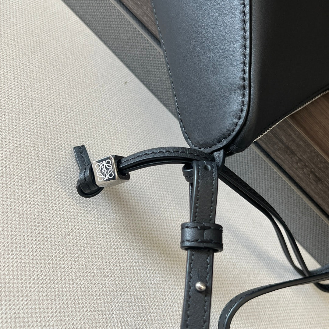 Loewe Luna Hobo 28 Bag in Black Calfskin