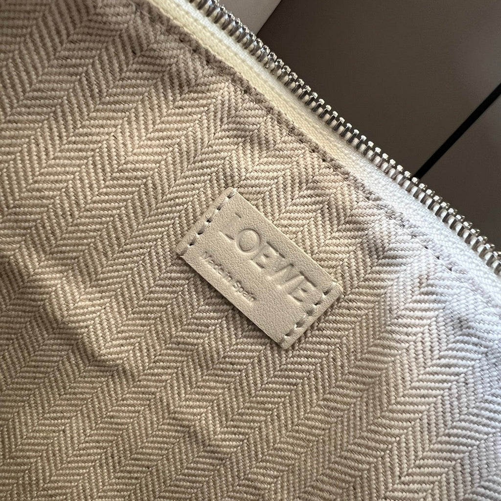 Loewe Luna Hobo 28 Bag in White Calfskin