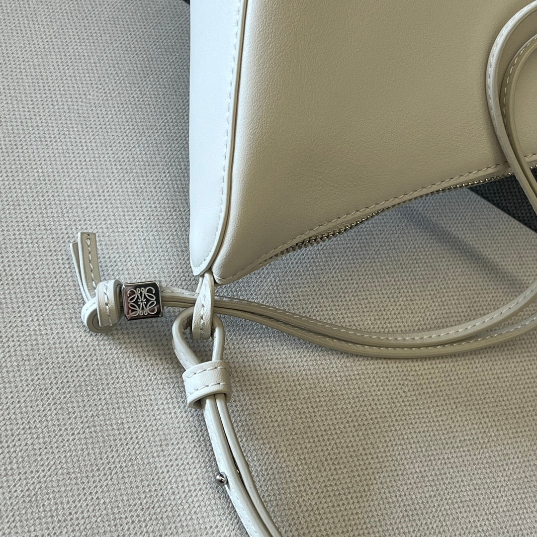 Loewe Luna Hobo 28 Bag in White Calfskin