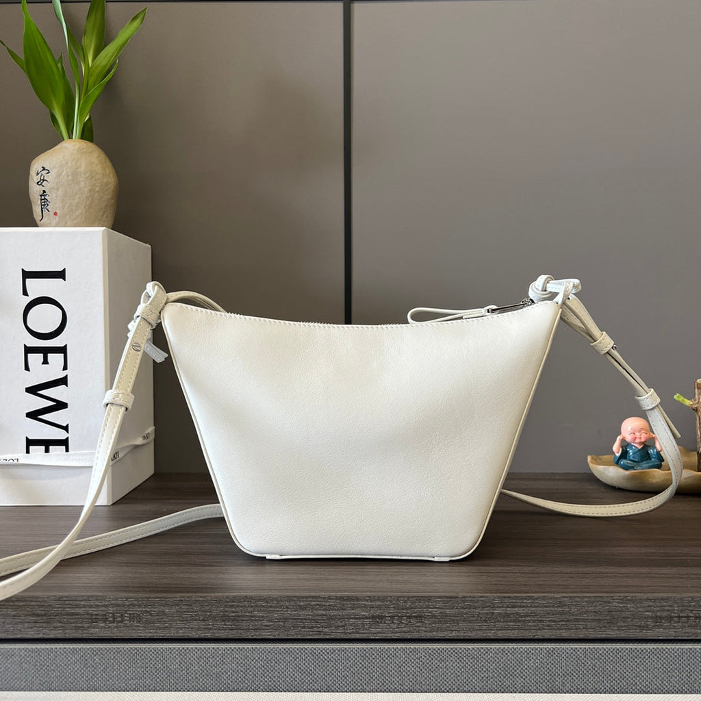 Loewe Luna Hobo 28 Bag in White Calfskin
