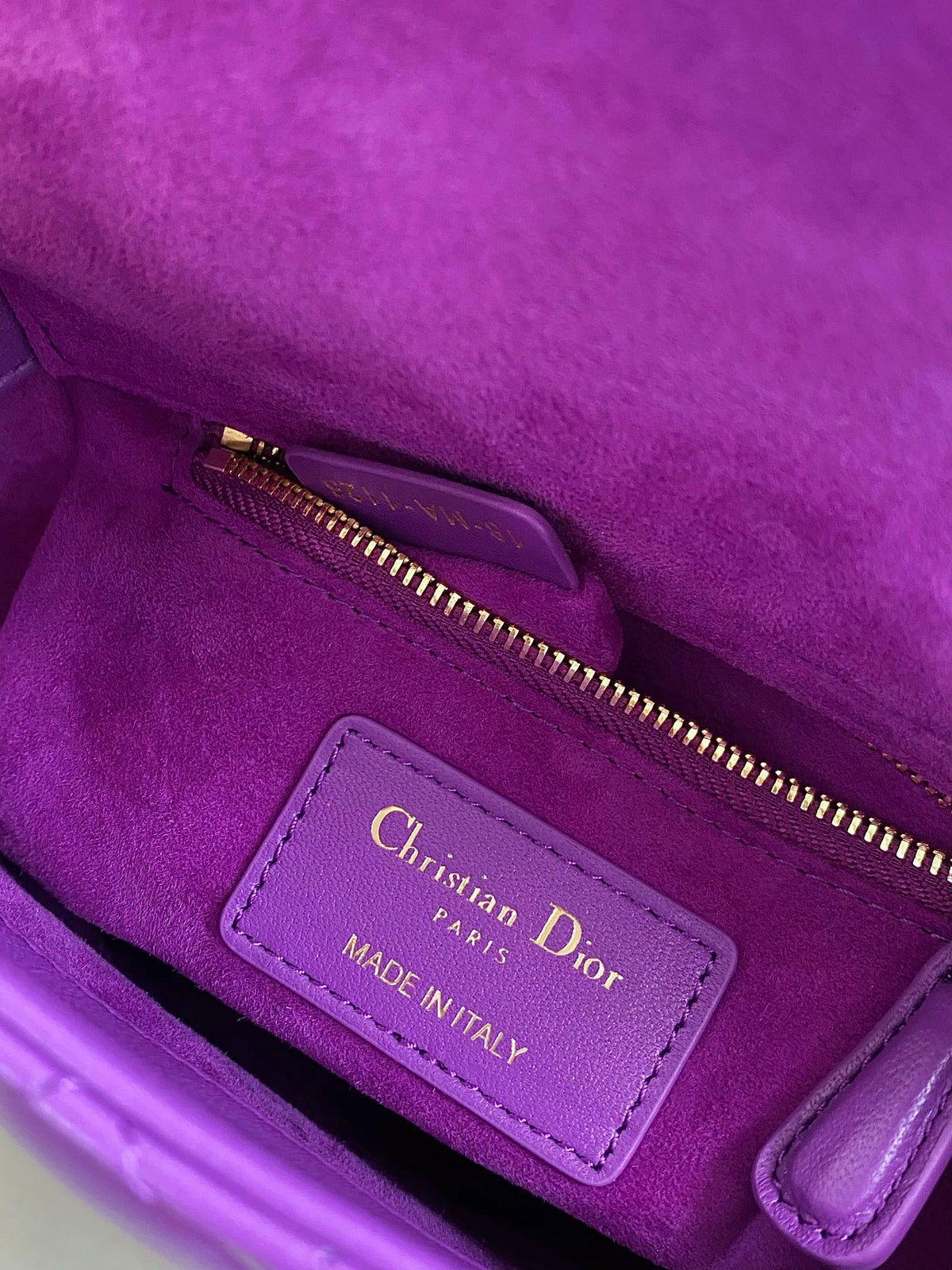 Dior Lady 17 in Violet Purple Lambskin with Cannage Pattern Bag