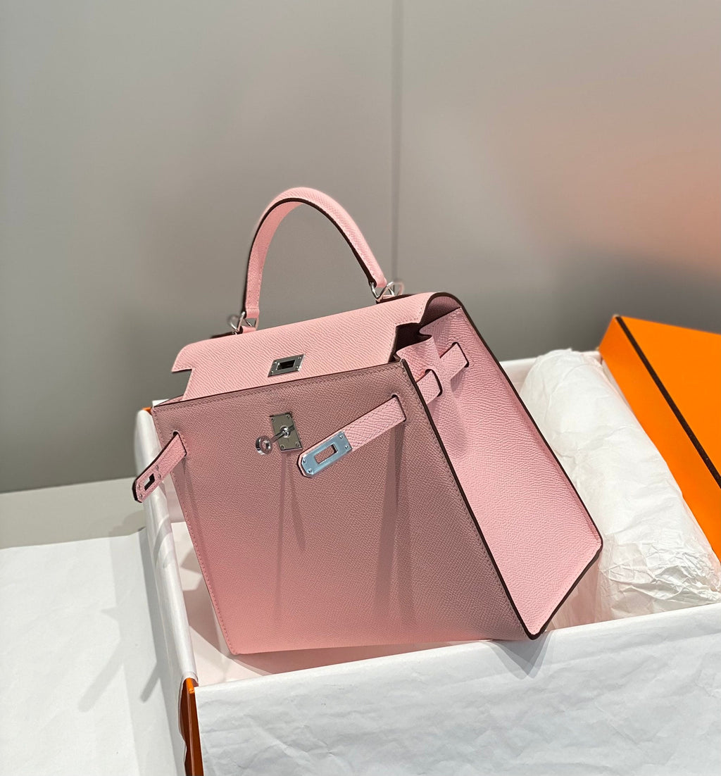 Hermes Kelly 25cm in Rose Sakura Swift Calfskin Silver Hardware Bag