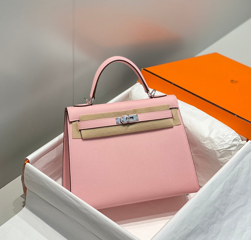 Hermes Kelly 25cm in Rose Sakura Swift Calfskin Silver Hardware Bag