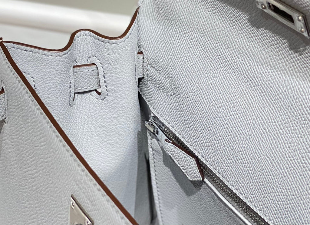 Hermes Kelly 25cm in Gris Perle Epsom Calfskin Palladium Hardware Bag