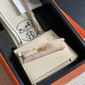 Hermes Kelly Desordre 20 in White Epsom Leather with Gold Hardware Bag