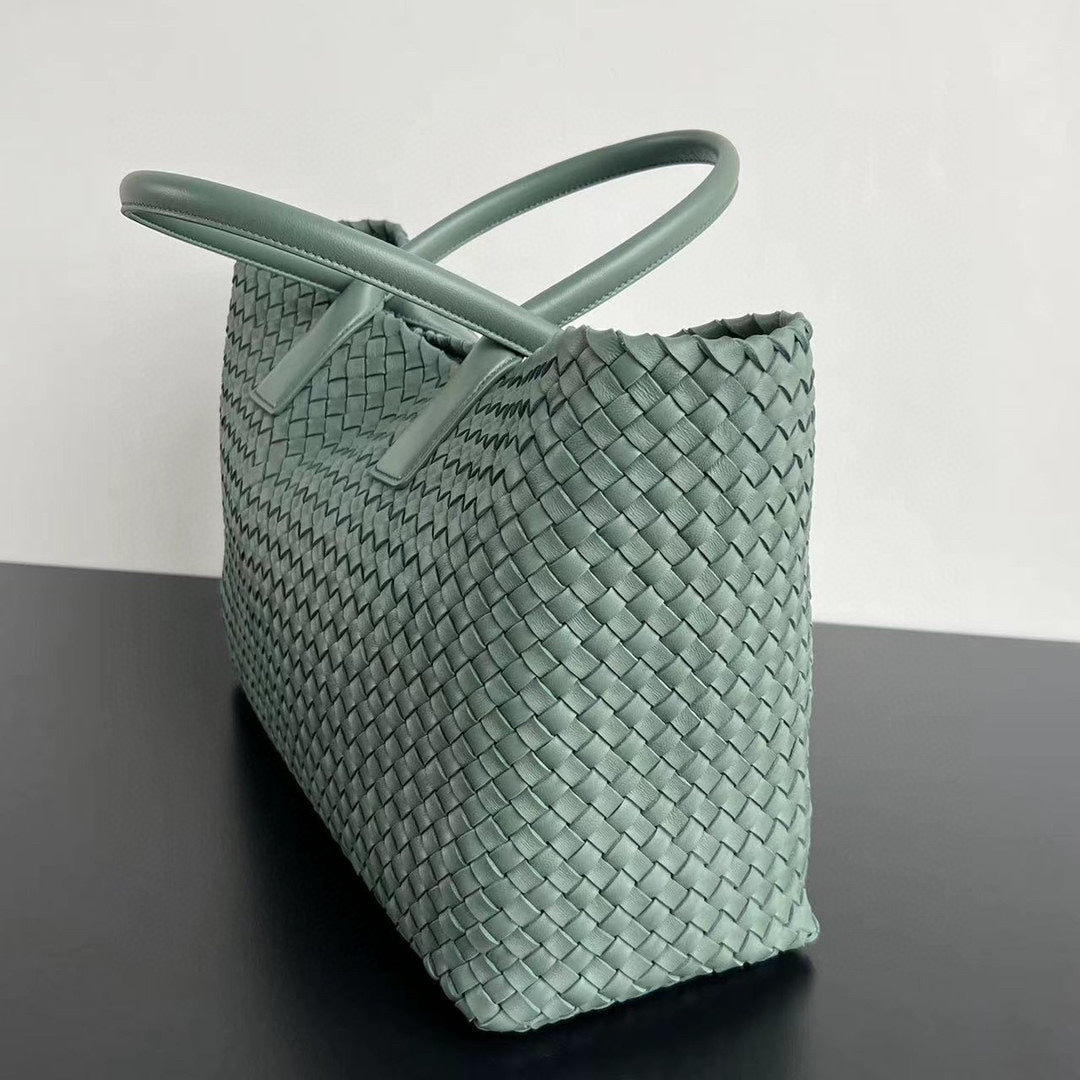 Bottega Veneta Large Cabat 51 in Xanadu Gray Lambskin Bag
