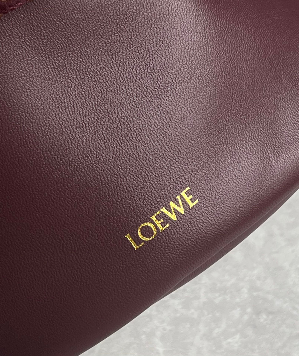 Loewe 32 Flamenco Purse Bucket in Dark Burgundy Mellow Nappa Lambskin