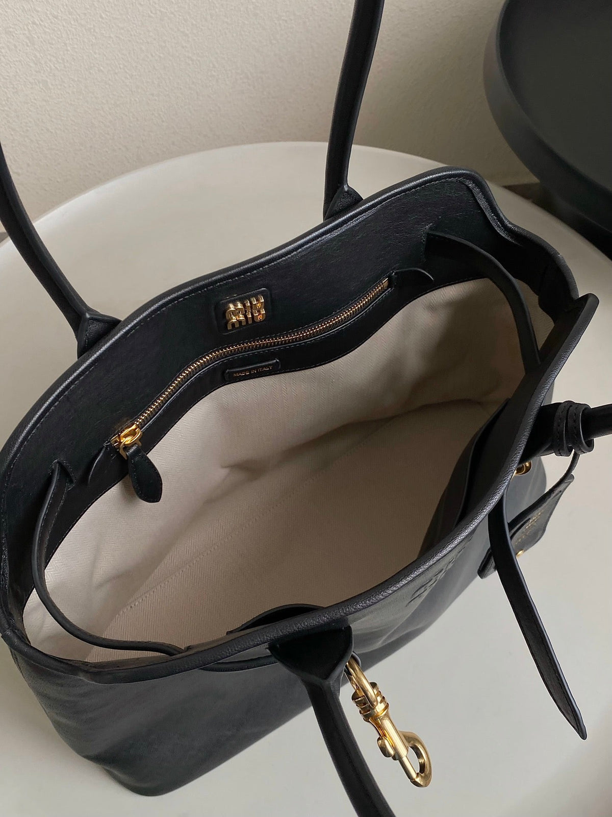 Large Handbag 40 in Black Calfskin