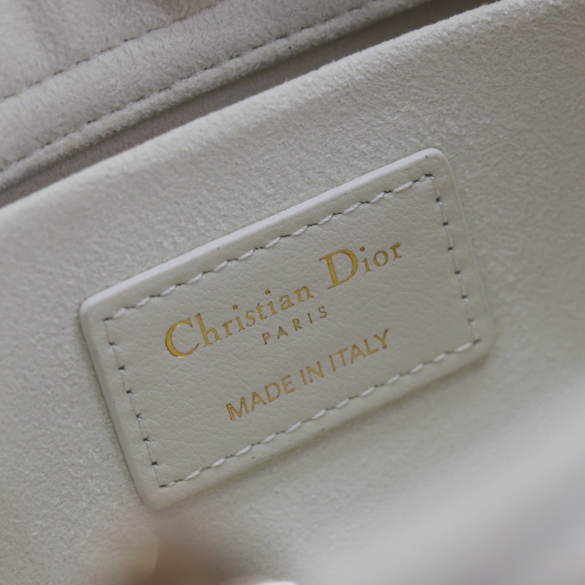 Dior Lady D-Joy Bag 26 in White Graphic Cannage Calfskin Pale Gold-Finish Metal Charms