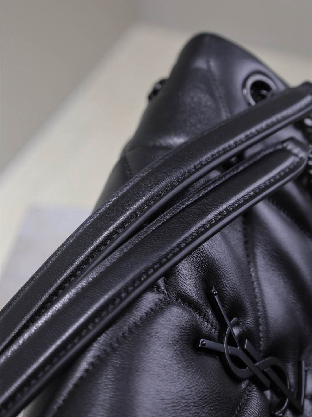 Saint Laurent Loulou Puffer Medium 29 in All Black Sheepskin Black Hardware Bag