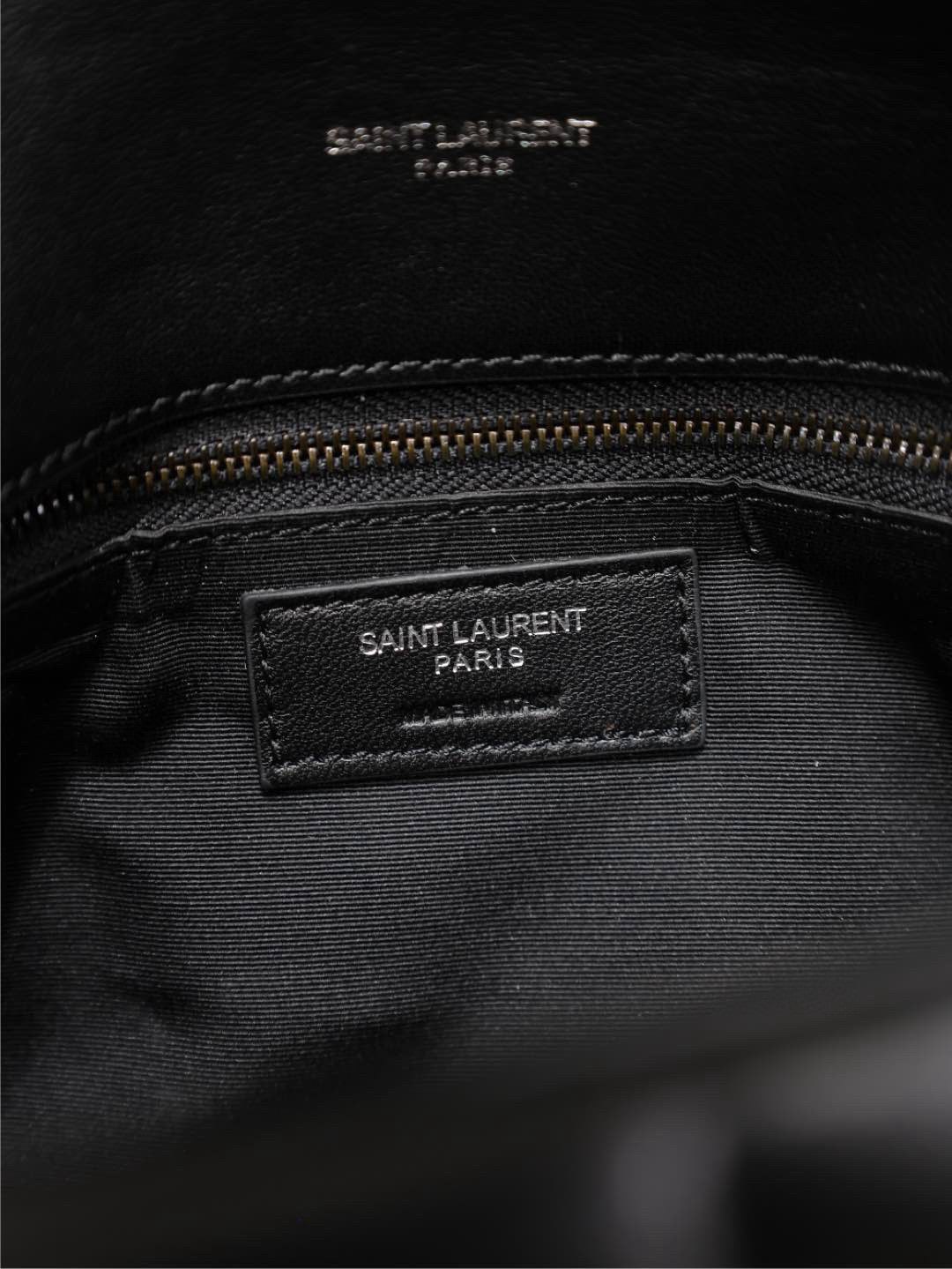Saint Laurent Loulou Puffer Medium 29 in All Black Sheepskin Black Hardware Bag