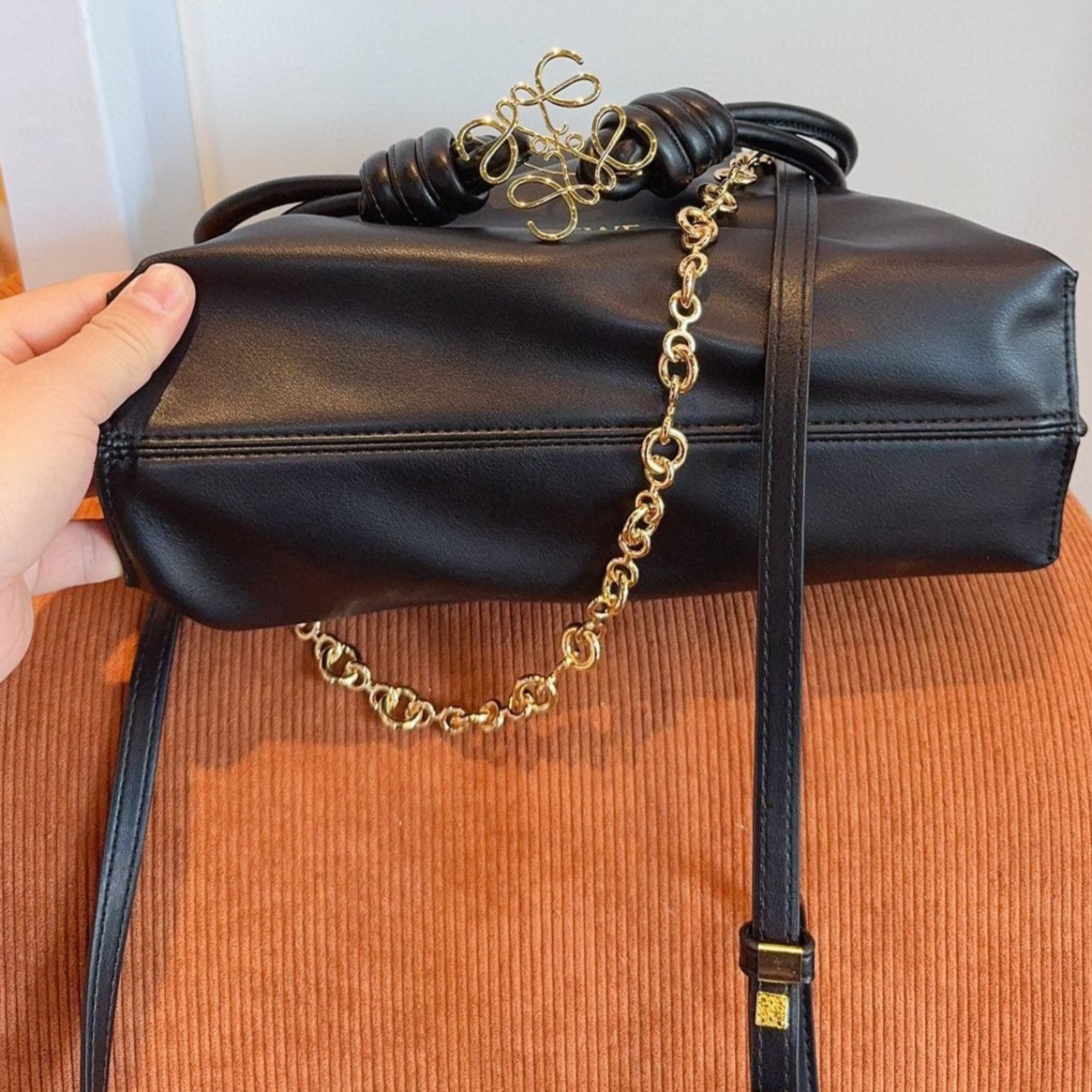 Loewe 29 Flamenco Clutch in Black Nappa Calfskin