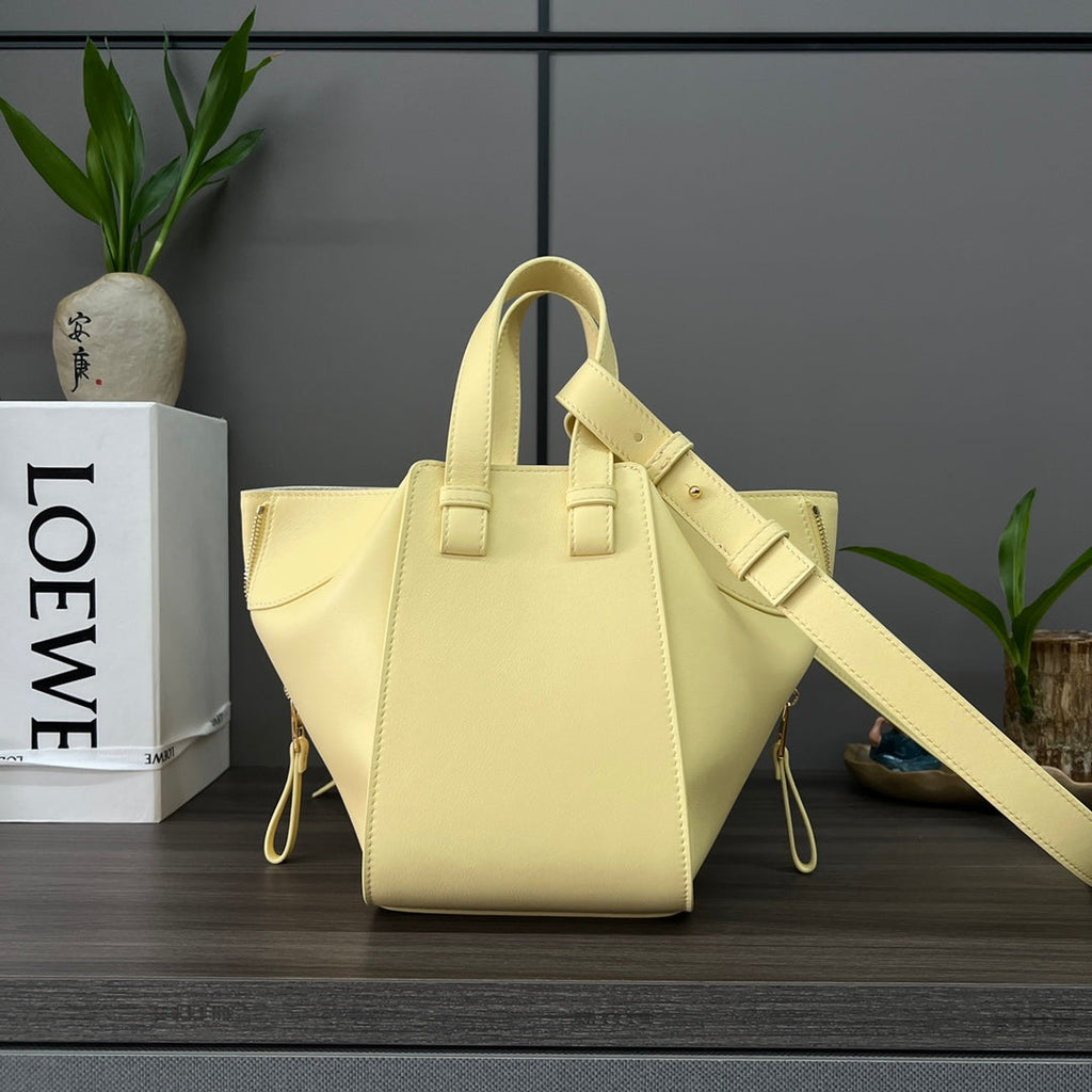 Loewe Mini 20 Hammock Bag in Light Yellow Calfskin