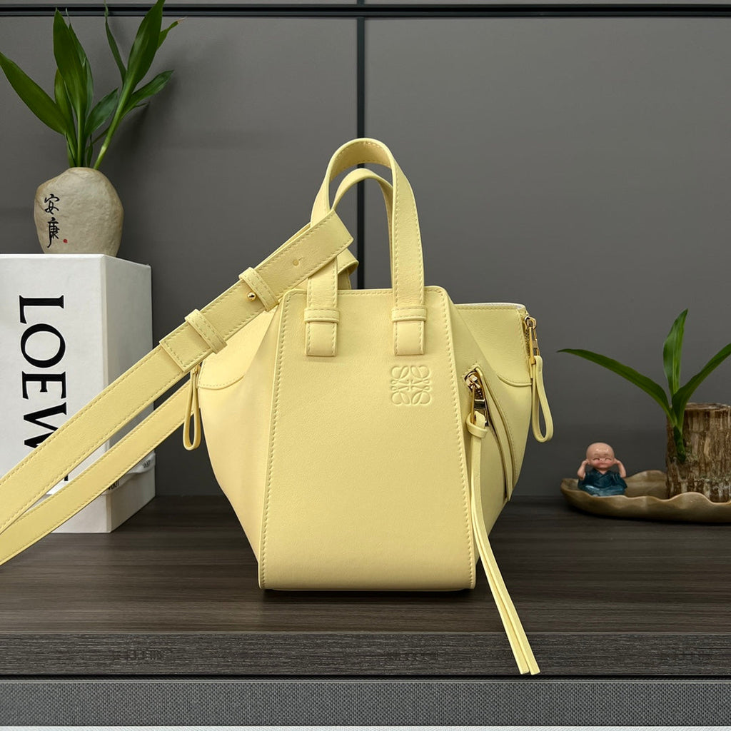 Loewe Mini 20 Hammock Bag in Light Yellow Calfskin
