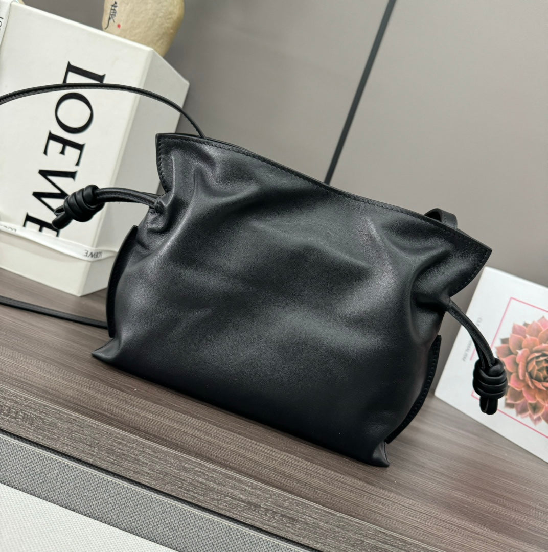 Loewe 23 Mini Flamenco Purse Bag in Black Nappa Lambskin