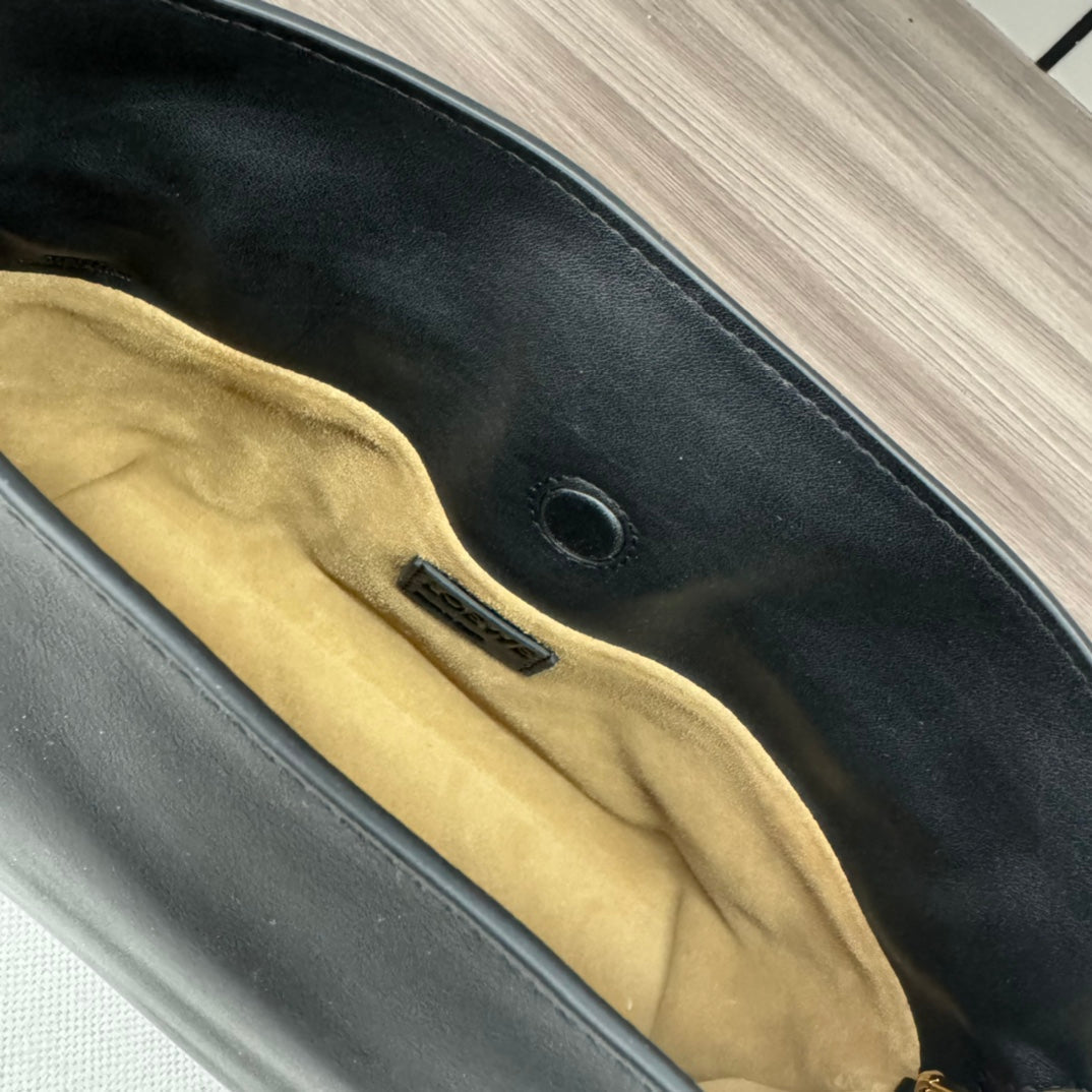 Loewe 23 Mini Flamenco Purse Bag in Black Nappa Lambskin