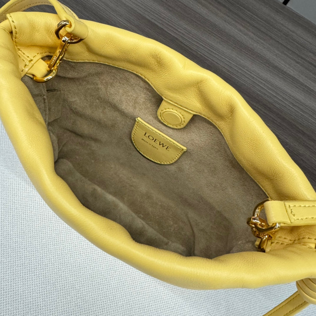 Loewe 23 Flamenco Purse Bucket in Yellow Lambskin