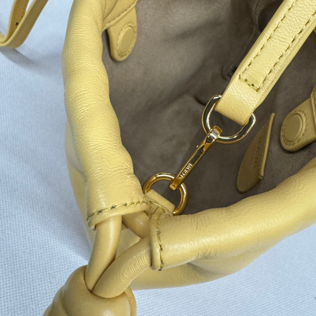 Loewe 23 Flamenco Purse Bucket in Yellow Lambskin