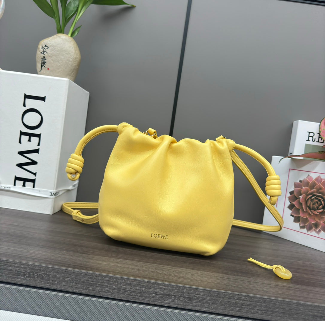 Loewe 23 Flamenco Purse Bucket in Yellow Lambskin