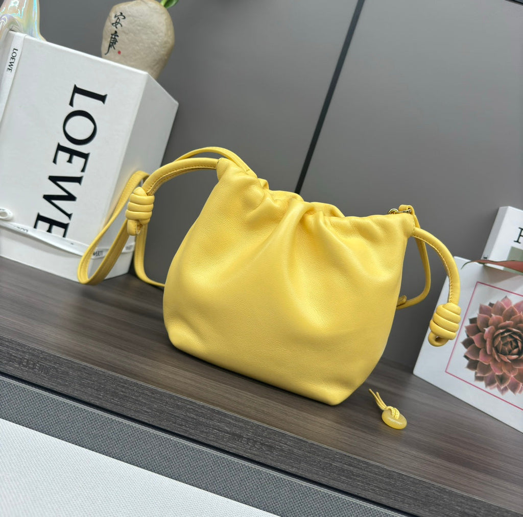 Loewe 23 Flamenco Purse Bucket in Yellow Lambskin
