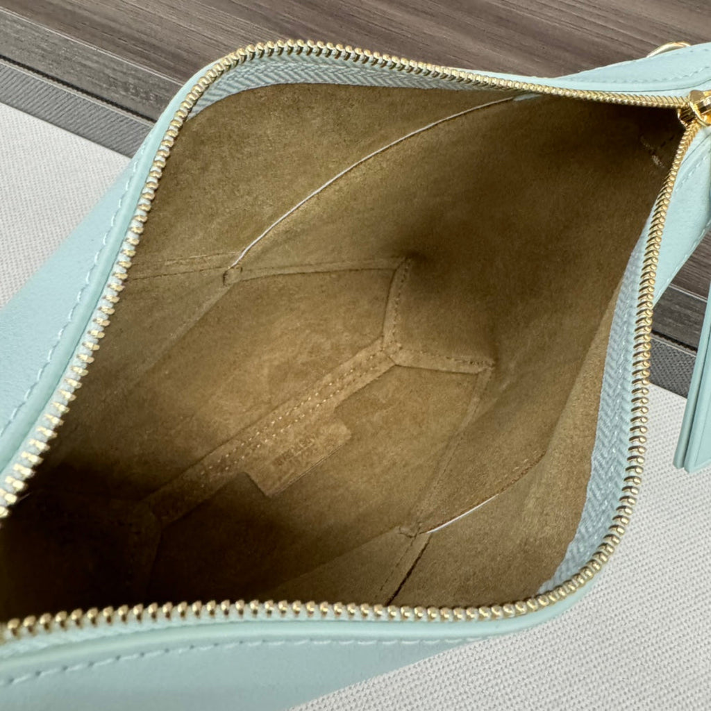 Loewe Mini 23 Fuzzle Fold Pouch in Light Blue Calfskin