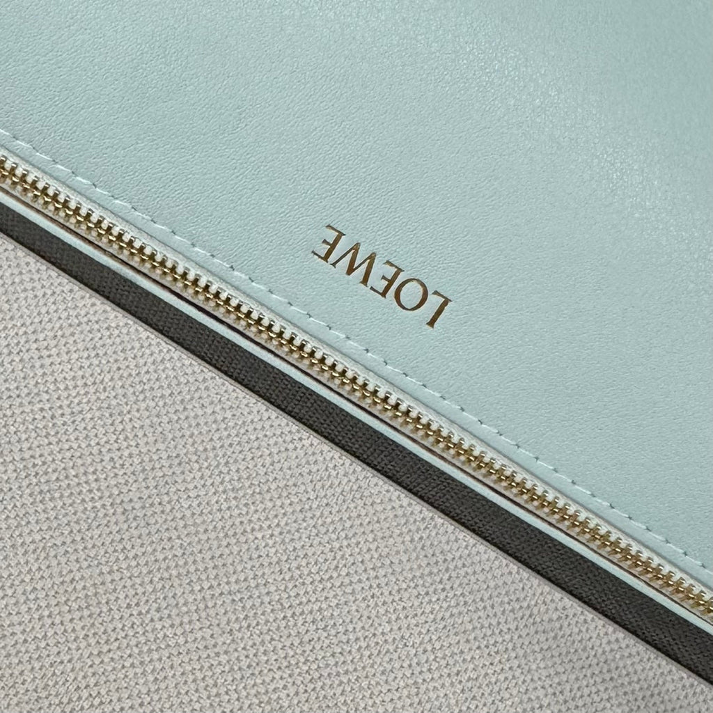 Loewe Mini 23 Fuzzle Fold Pouch in Light Blue Calfskin