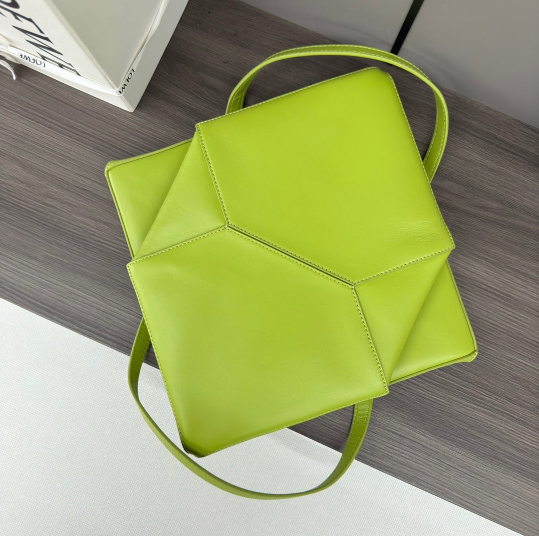 Loewe 31 Fuzzle Fold in Green Chartreuse Calfskin Bag