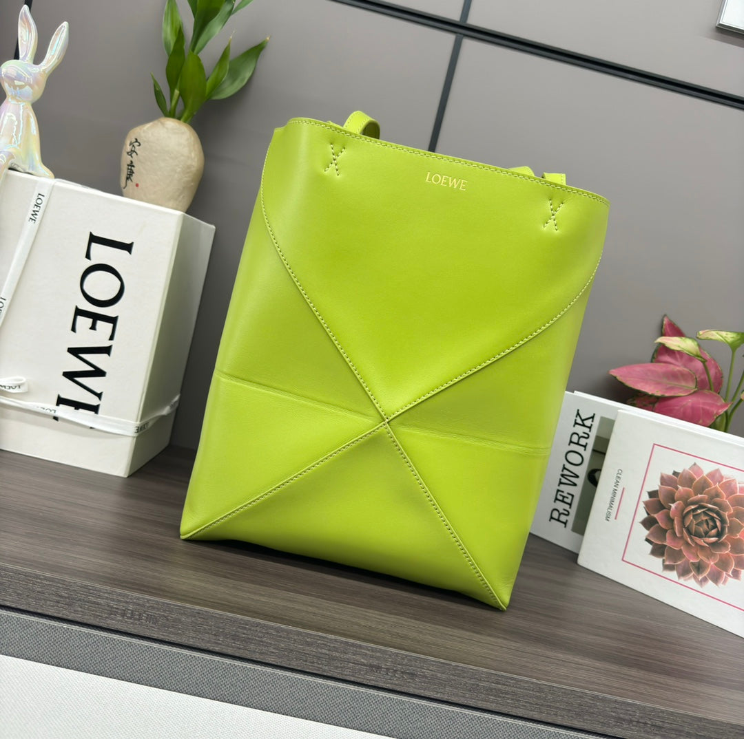 Loewe 31 Fuzzle Fold in Green Chartreuse Calfskin Bag