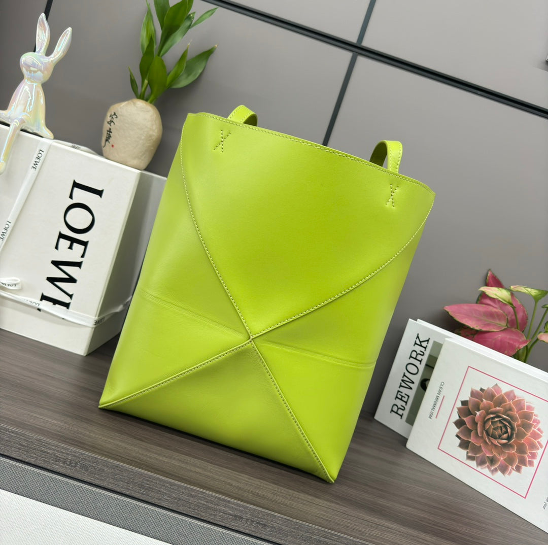 Loewe 31 Fuzzle Fold in Green Chartreuse Calfskin Bag