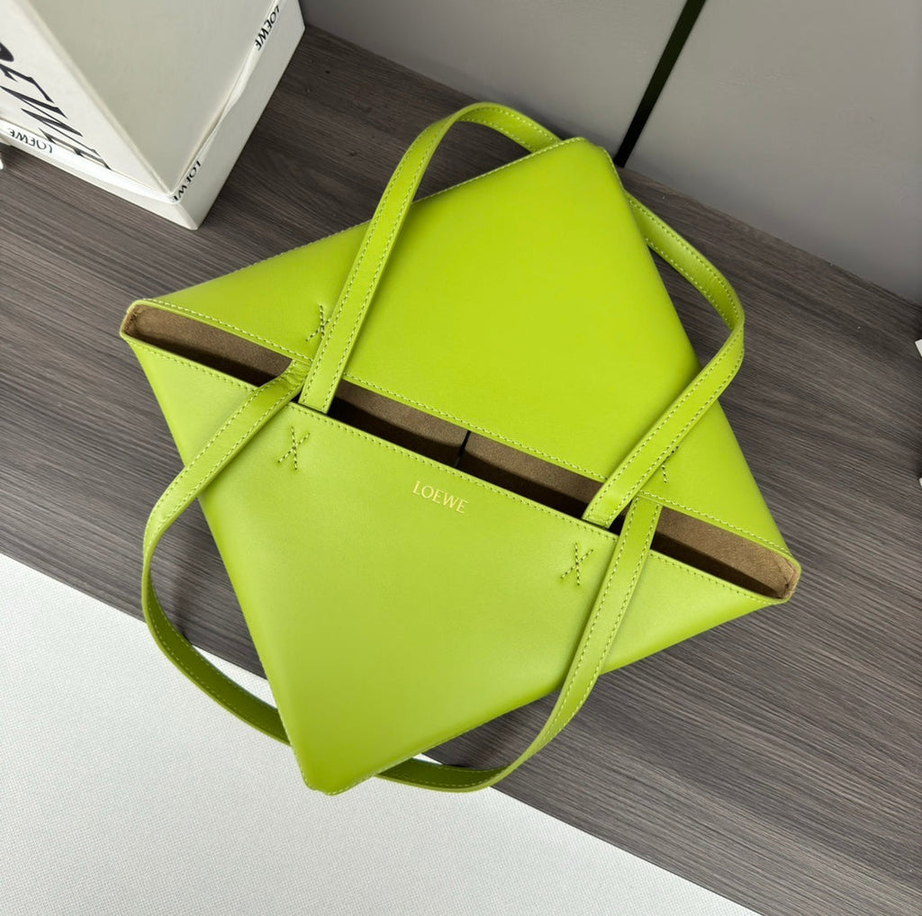 Loewe 31 Fuzzle Fold in Green Chartreuse Calfskin Bag