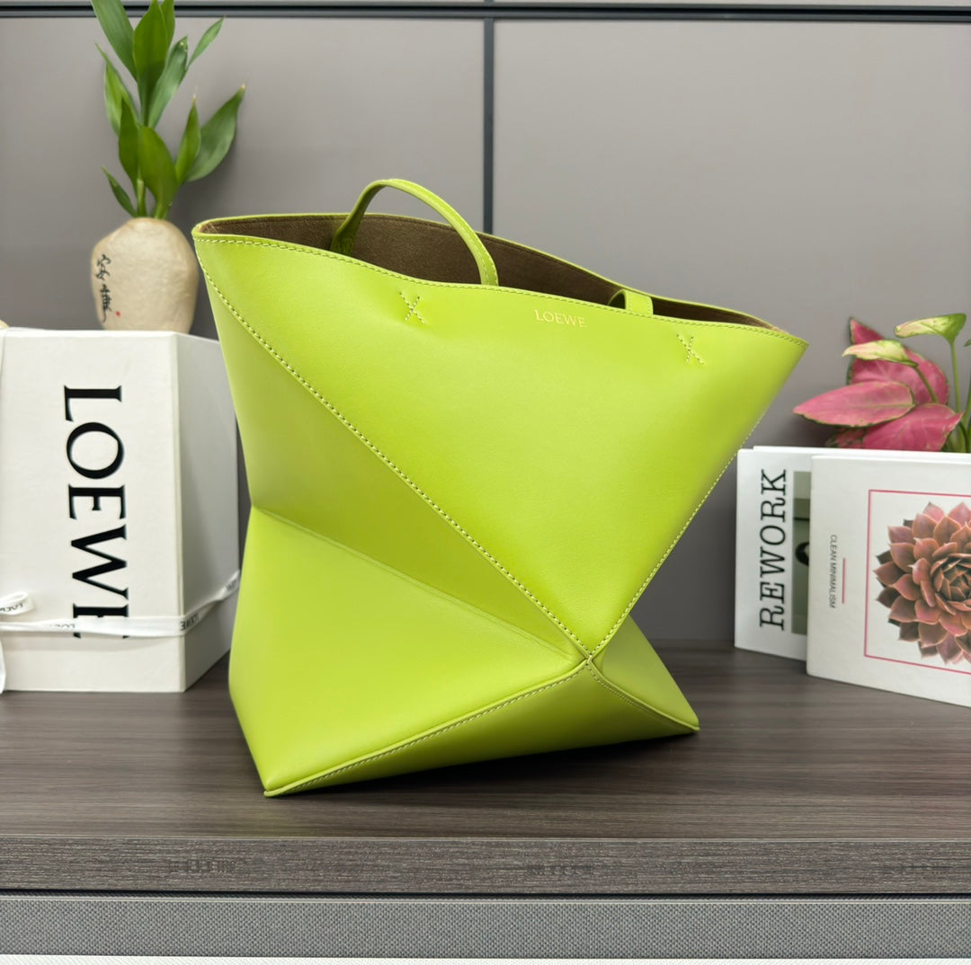 Loewe 31 Fuzzle Fold in Green Chartreuse Calfskin Bag