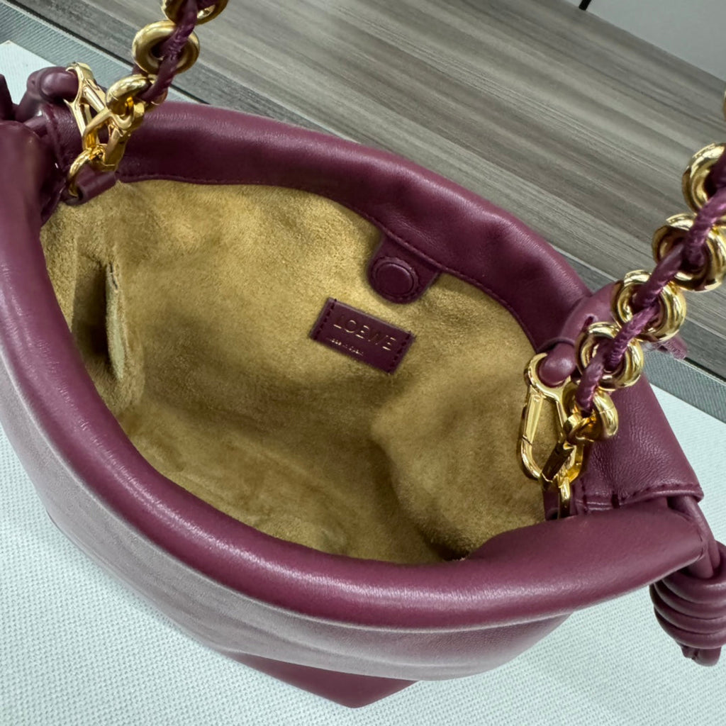 Loewe 23 Flamenco Purse Bucket in Plum Purple Lambskin