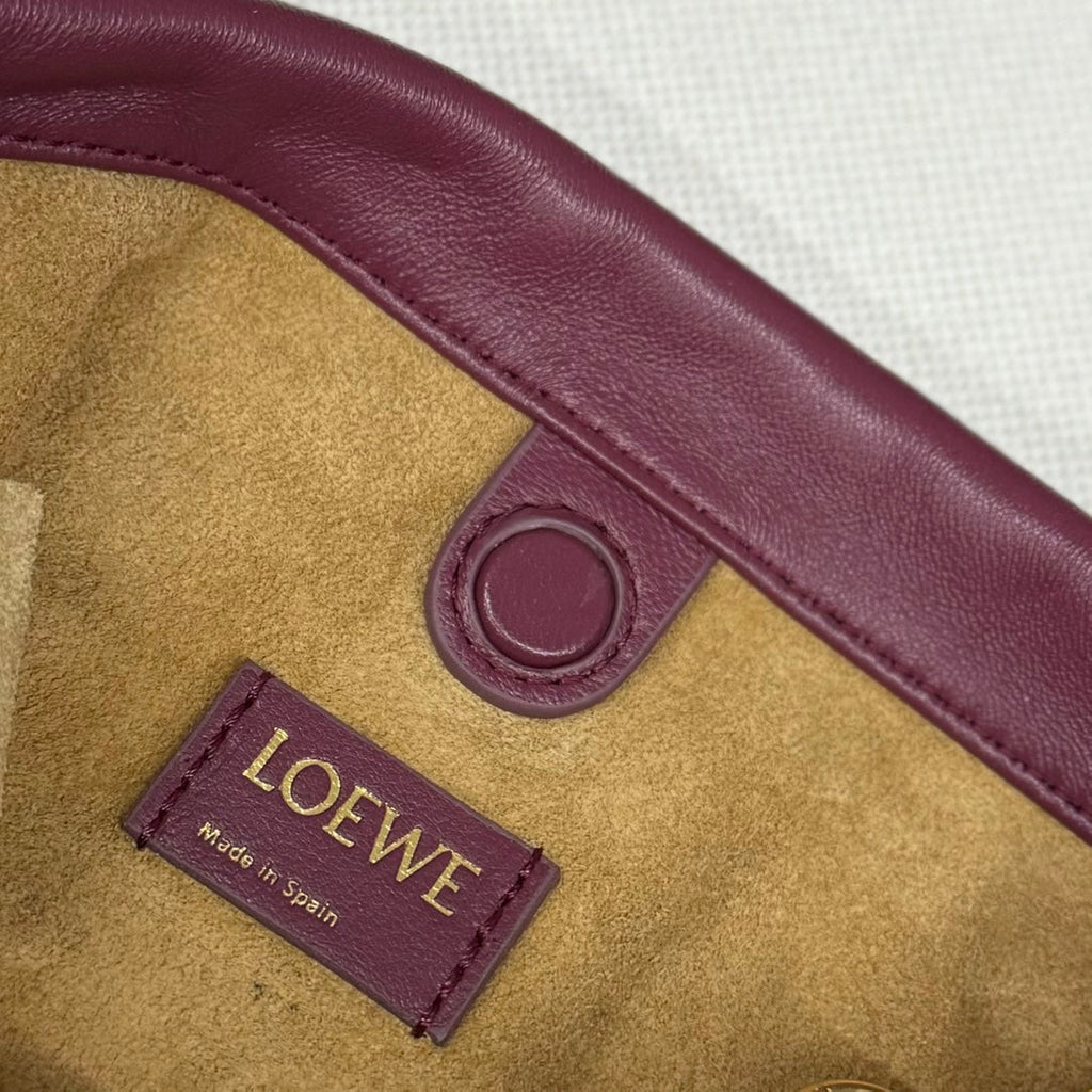 Loewe 23 Flamenco Purse Bucket in Plum Purple Lambskin