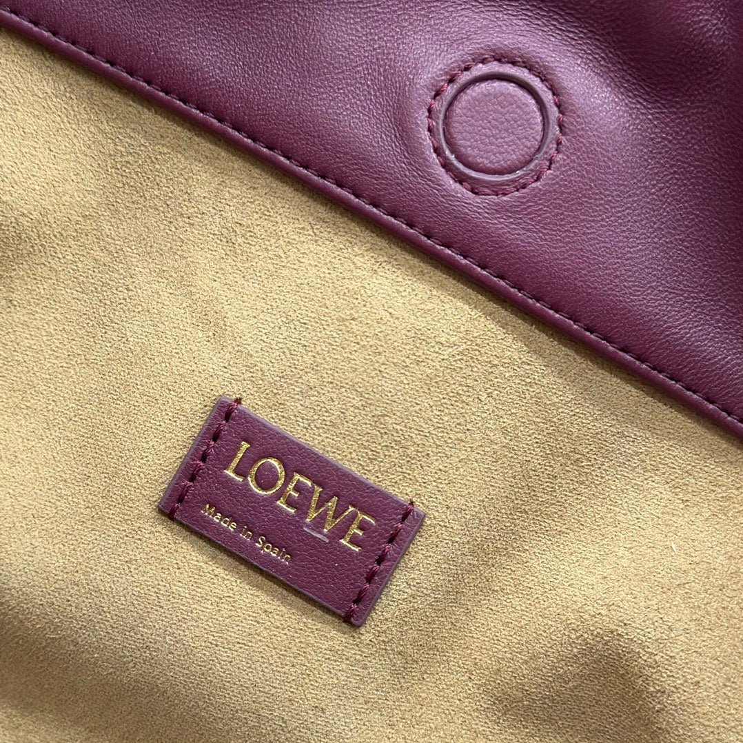Loewe Medium 30 Flamenco Purse Bucket in Plum Purple Lambskin