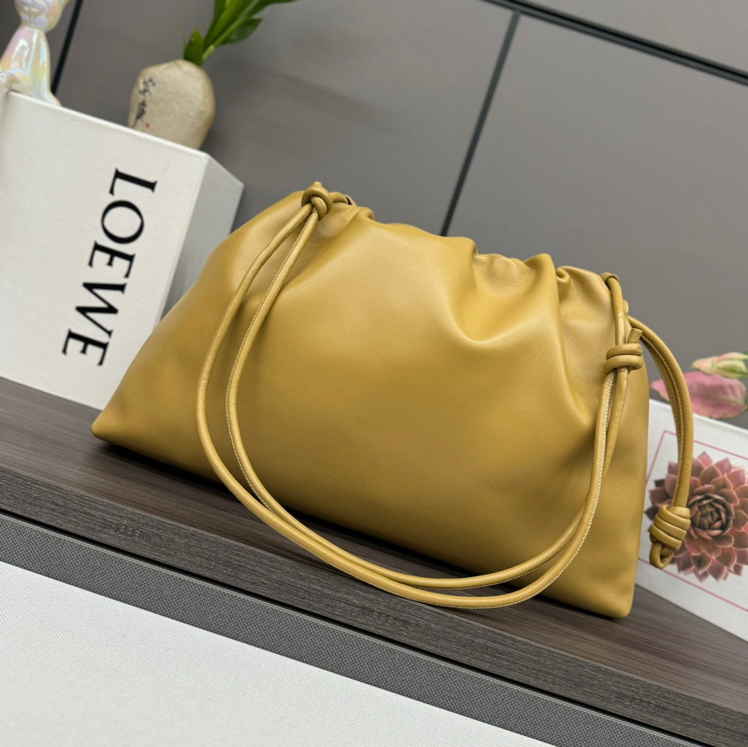 Loewe Large 41 Flamenco Purse Bucket in Dijon Yellow Lambskin Gold Hardware
