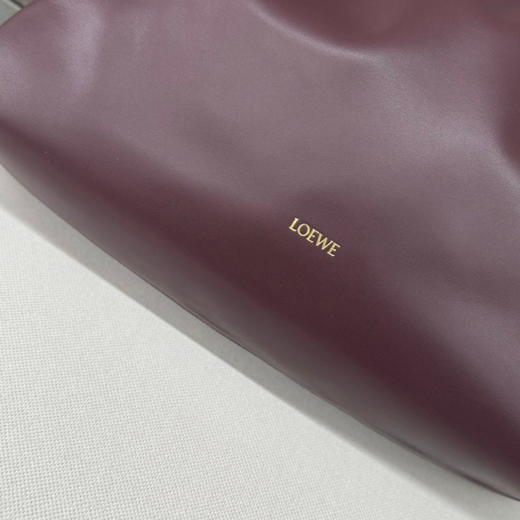 Loewe Large 41 Flamenco Purse Bucket in Wine Purple Lambskin Gold Hardware