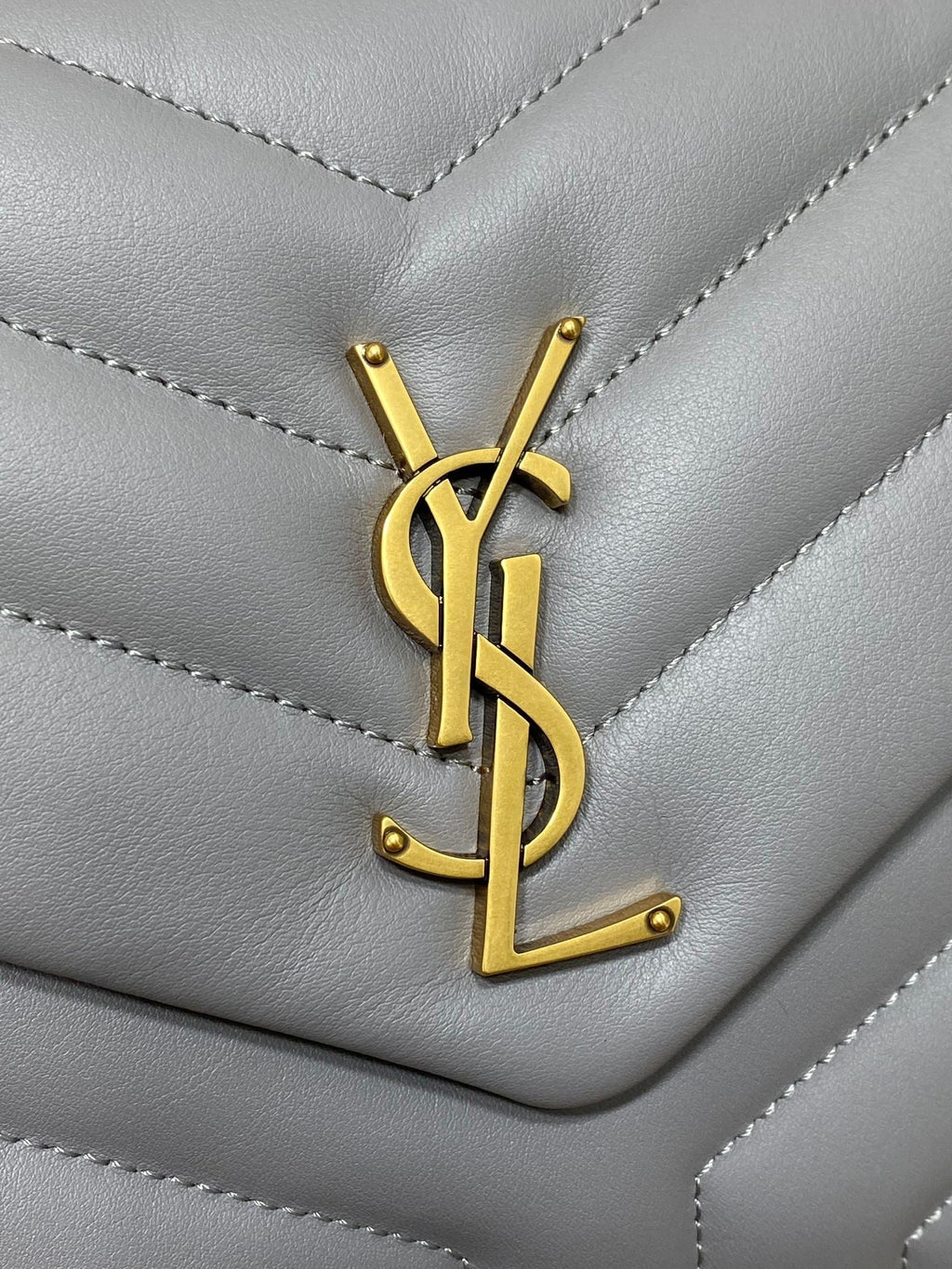 Saint Laurent Loulou Small 25 in Ash Blue Lambskin Gold Hardware Bag