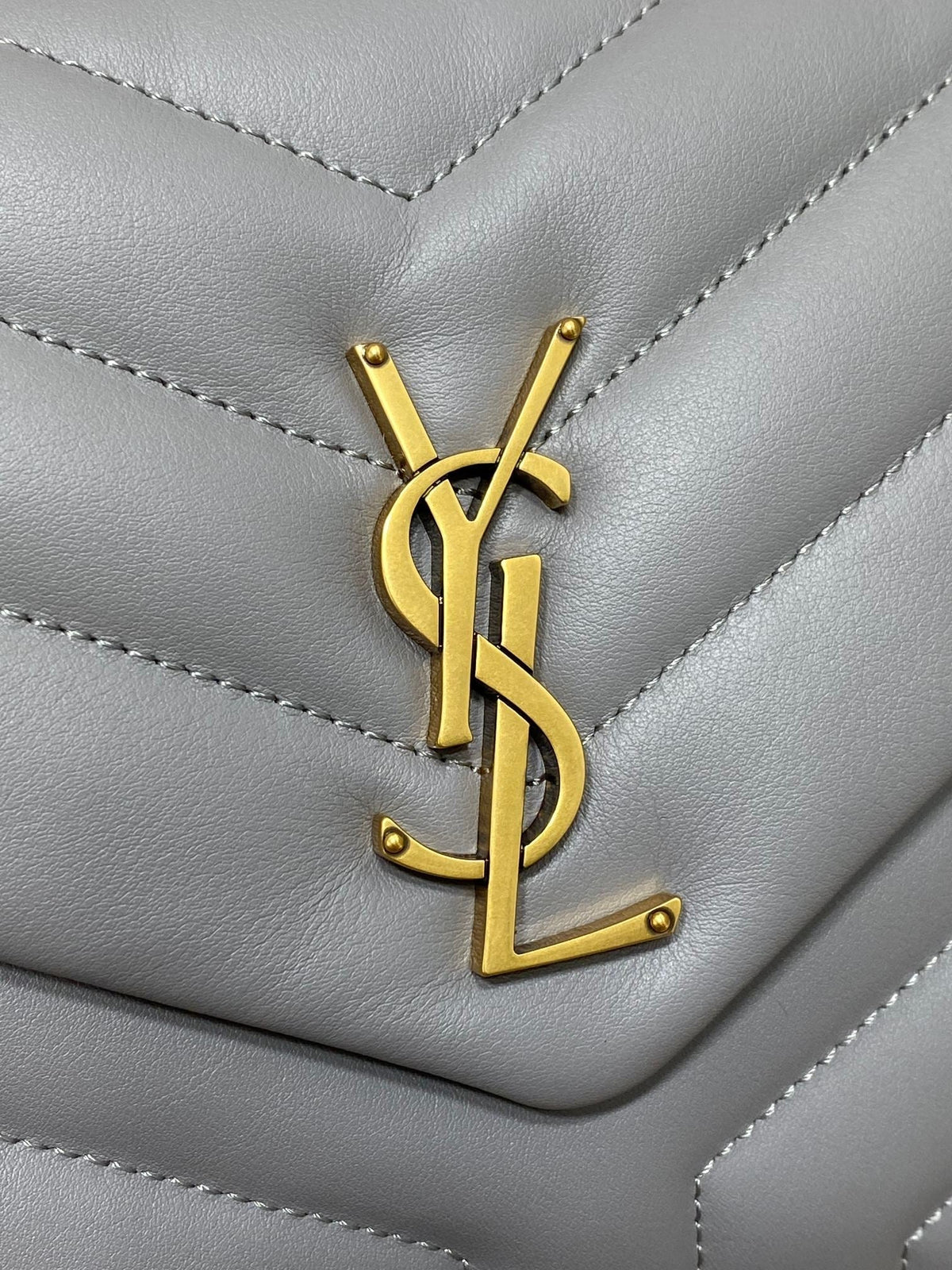 Saint Laurent Loulou Small 25 in Ash Blue Lambskin Gold Hardware Bag