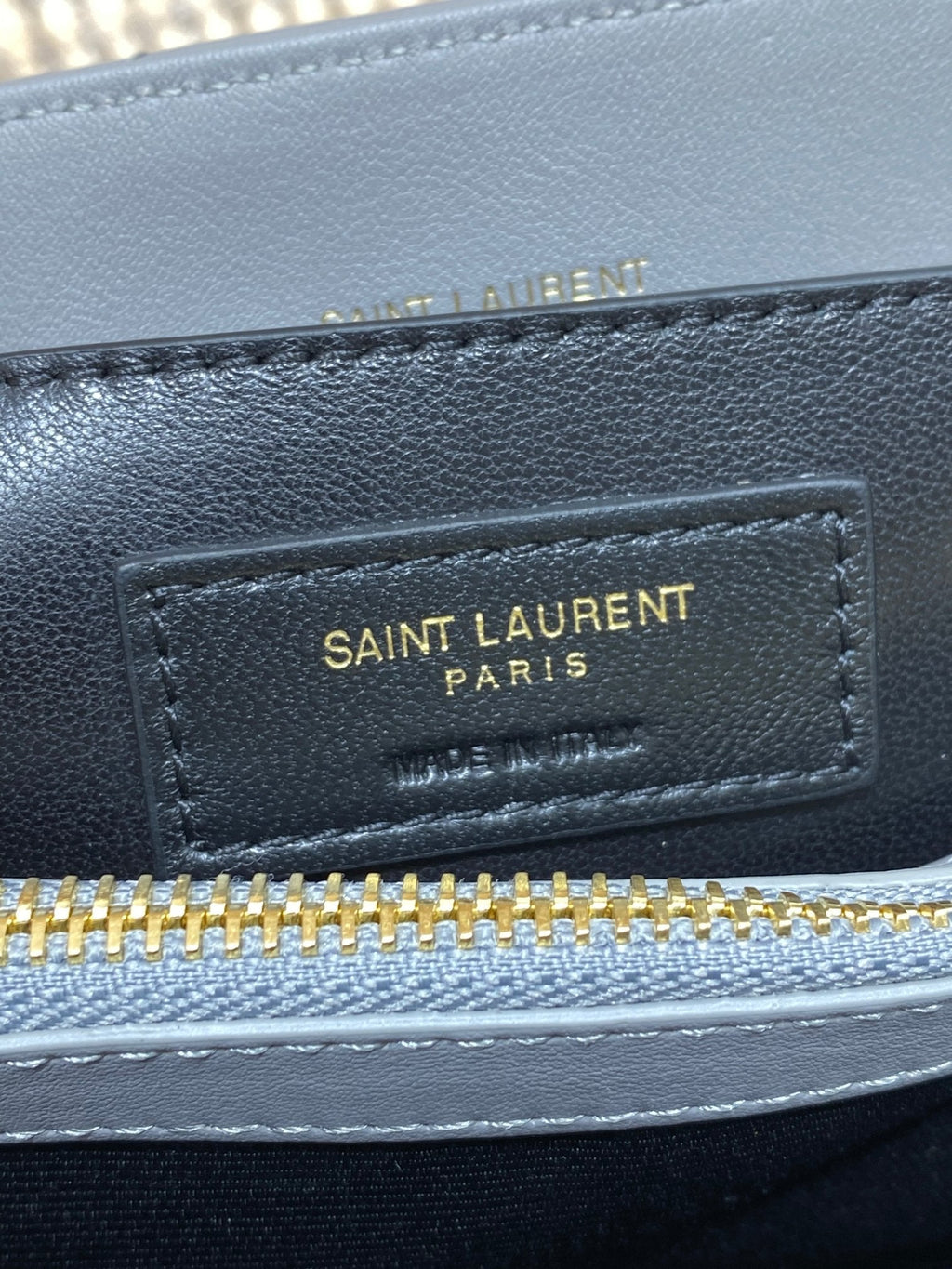 Saint Laurent Loulou Small 25 in Ash Blue Lambskin Gold Hardware Bag