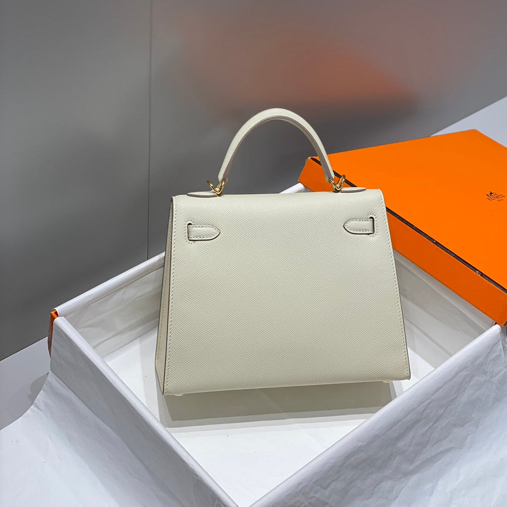 Hermes Kelly 25cm in Nata Epsom Calfskin Gold Hardware Bag